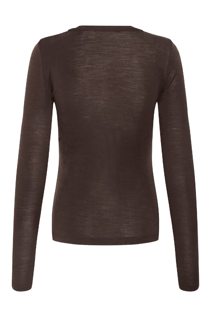 Gestuz GZninia ls wool roundneck - molé