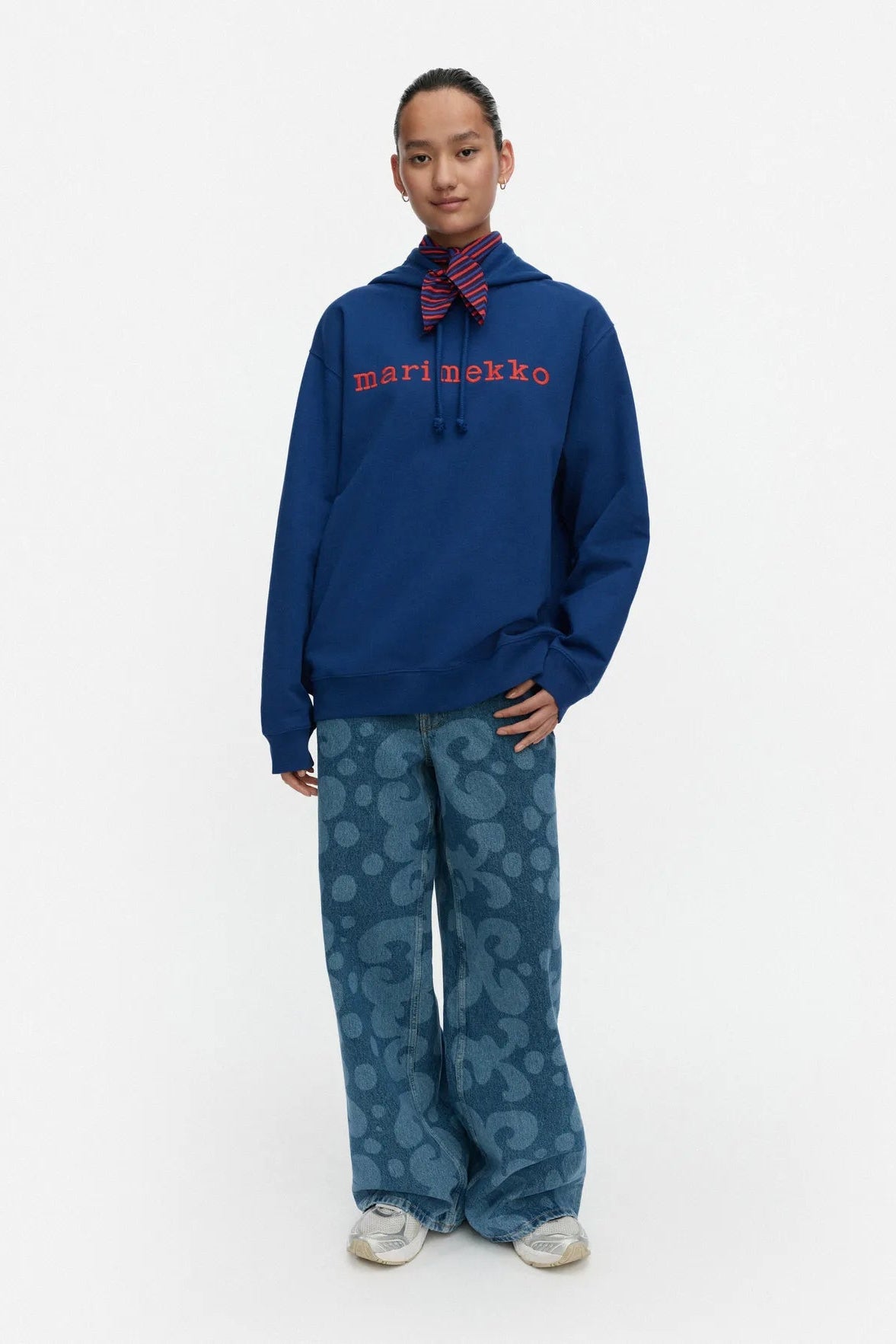 Marimekko Termi Logo Placement Kioski huppari - tummansininen / punainen