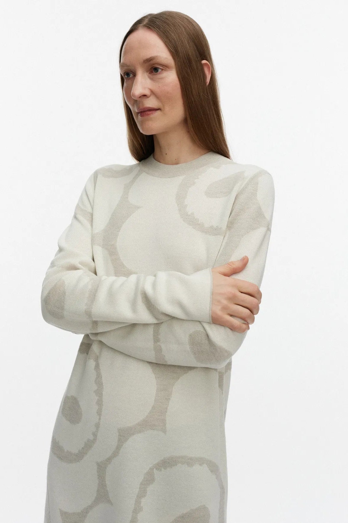 Marimekko Ennallaan Unikko neulemekko - valkoinen / vaaleanharmaa