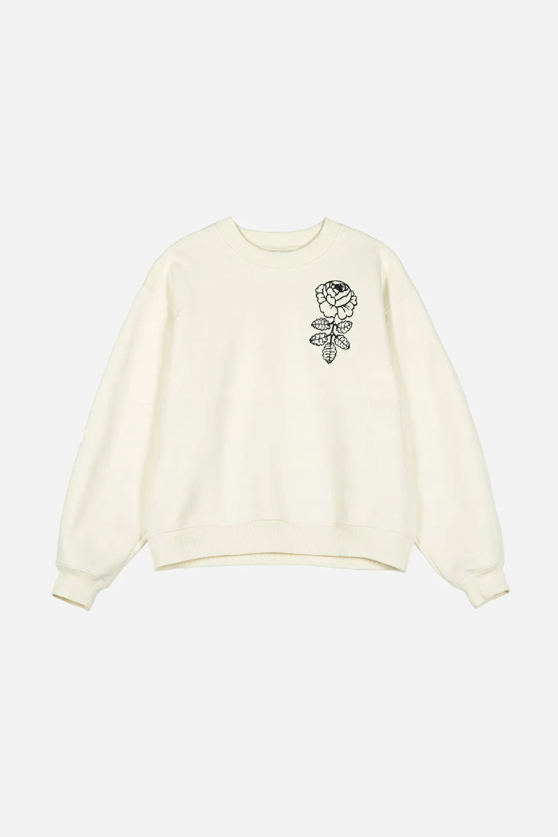 Marimekko Hiutale Vihkiruusu Placement Kioski collegepaita - luonnonvalkoinen