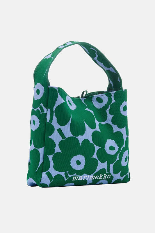 Marimekko Knitted bag Large Unikko - vihreä / vaaleansininen