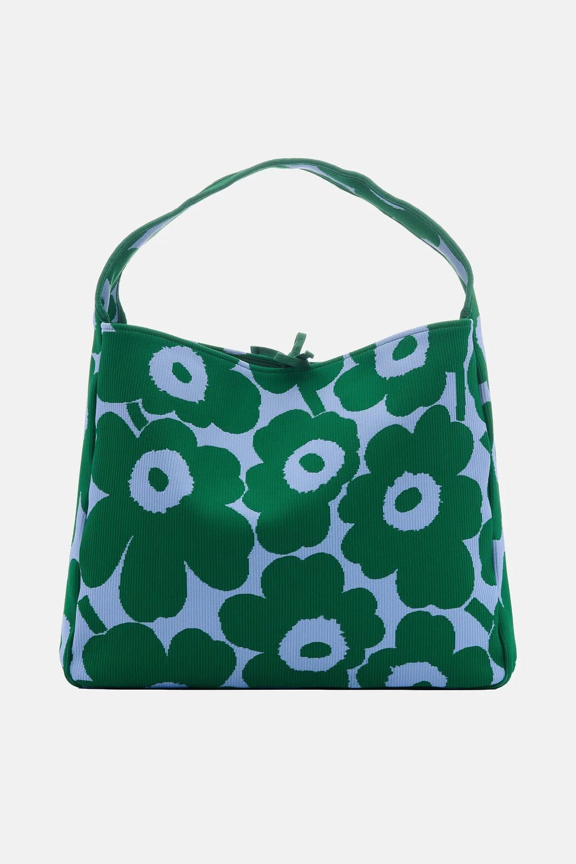 Marimekko Knitted Bag Large Unikko olkalaukku - vihreä / vaaleansininen