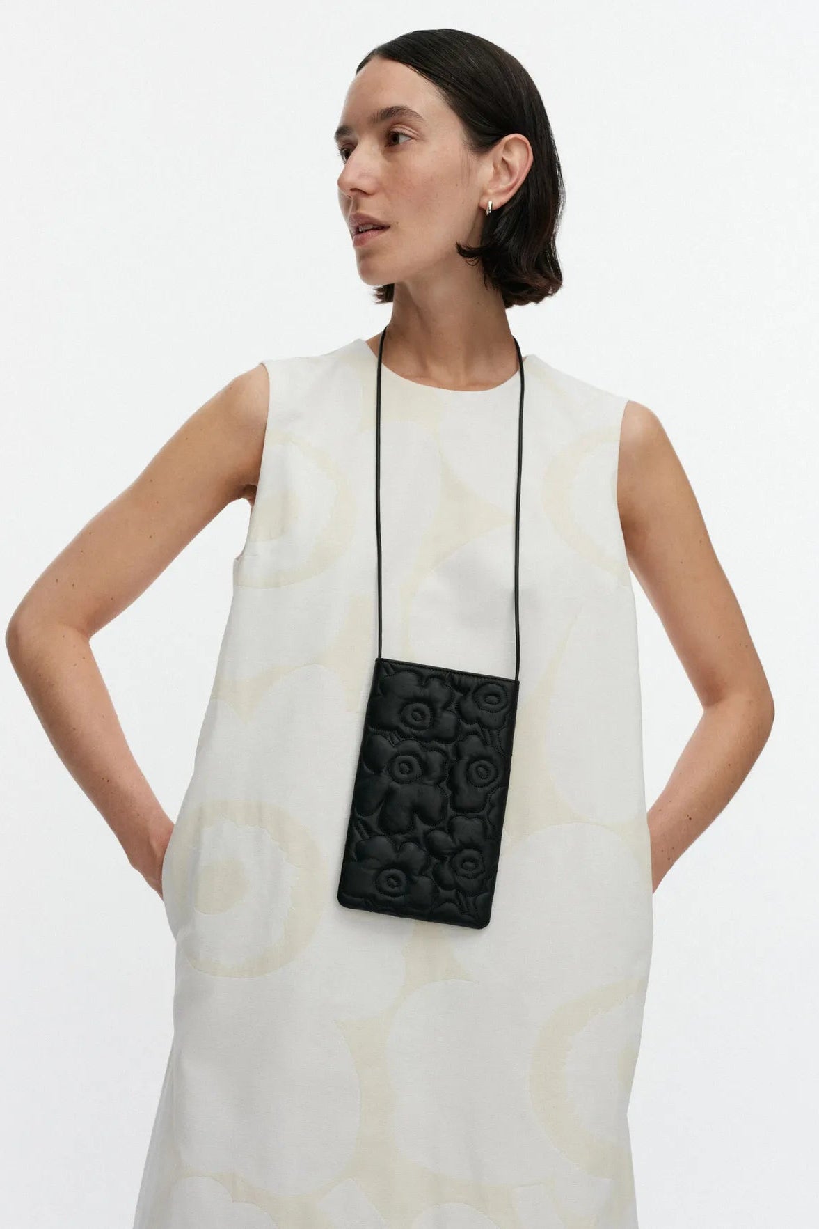 Marimekko Phone Pocket Unikko olkalaukku - musta