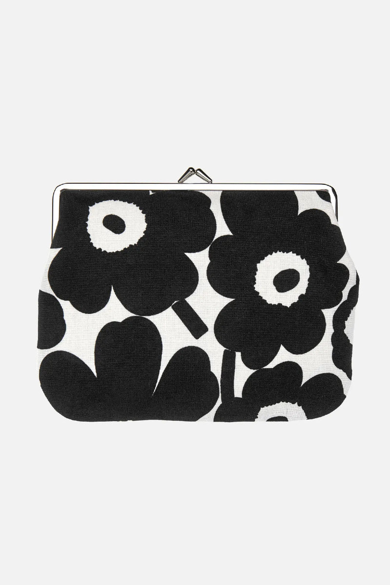 Marimekko Puolikas Kukkaro Mini Unikko - musta / valkoinen