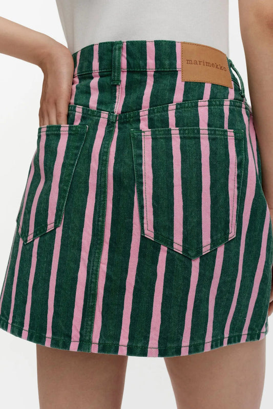 Marimekko Ruudut Piccolo Kioski hame - vihreä / pinkki