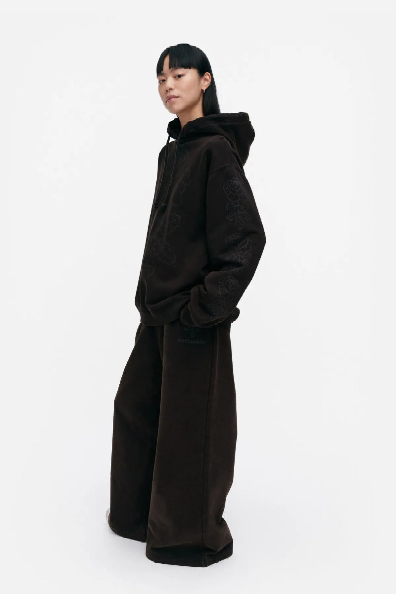 Marimekko Sanoma Wedding Rose Placement Kioski Hoodie - black / black