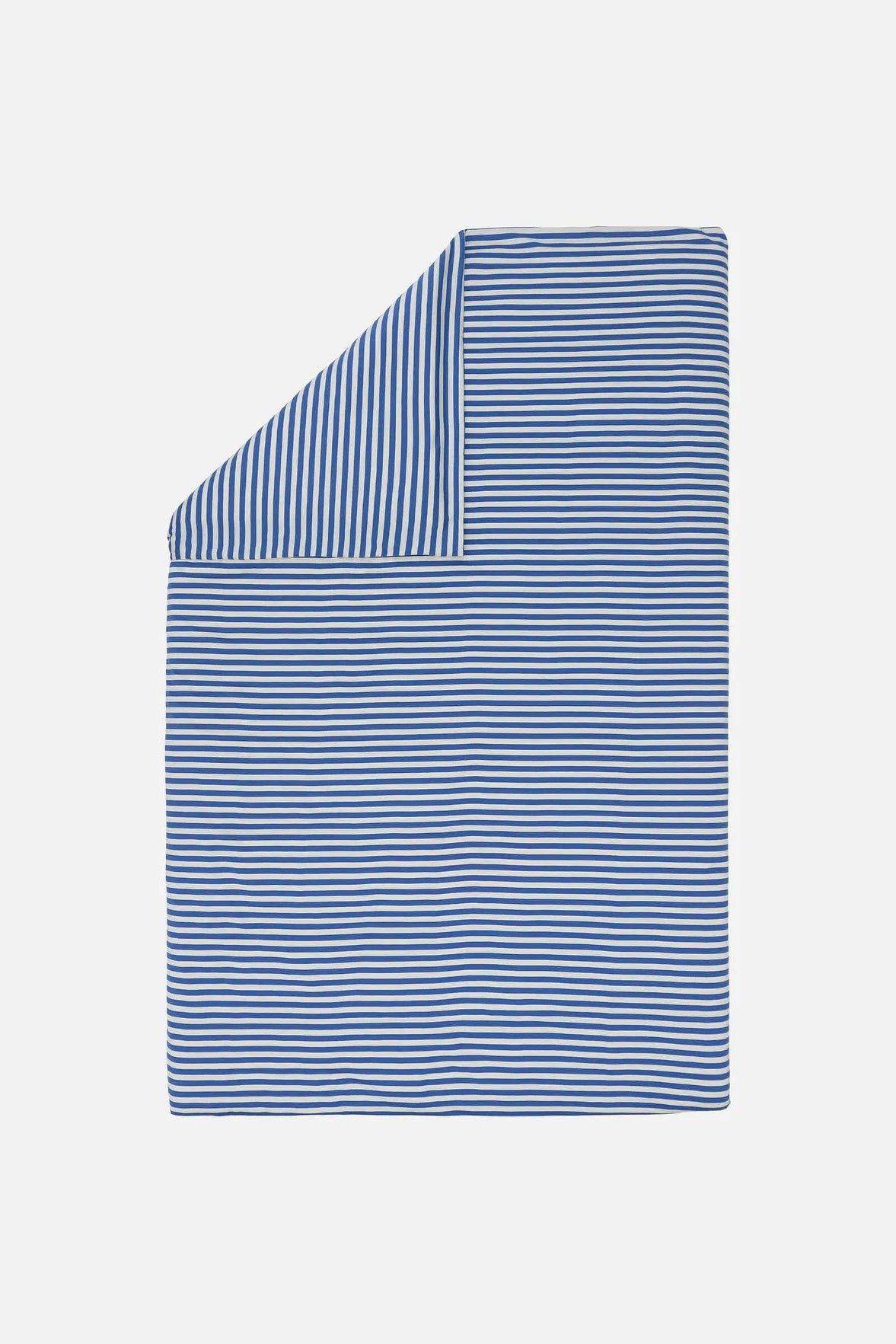 Marimekko Tasaraita trikoopussilakana 150 x 210 cm - luonnonvalkoinen / sininen