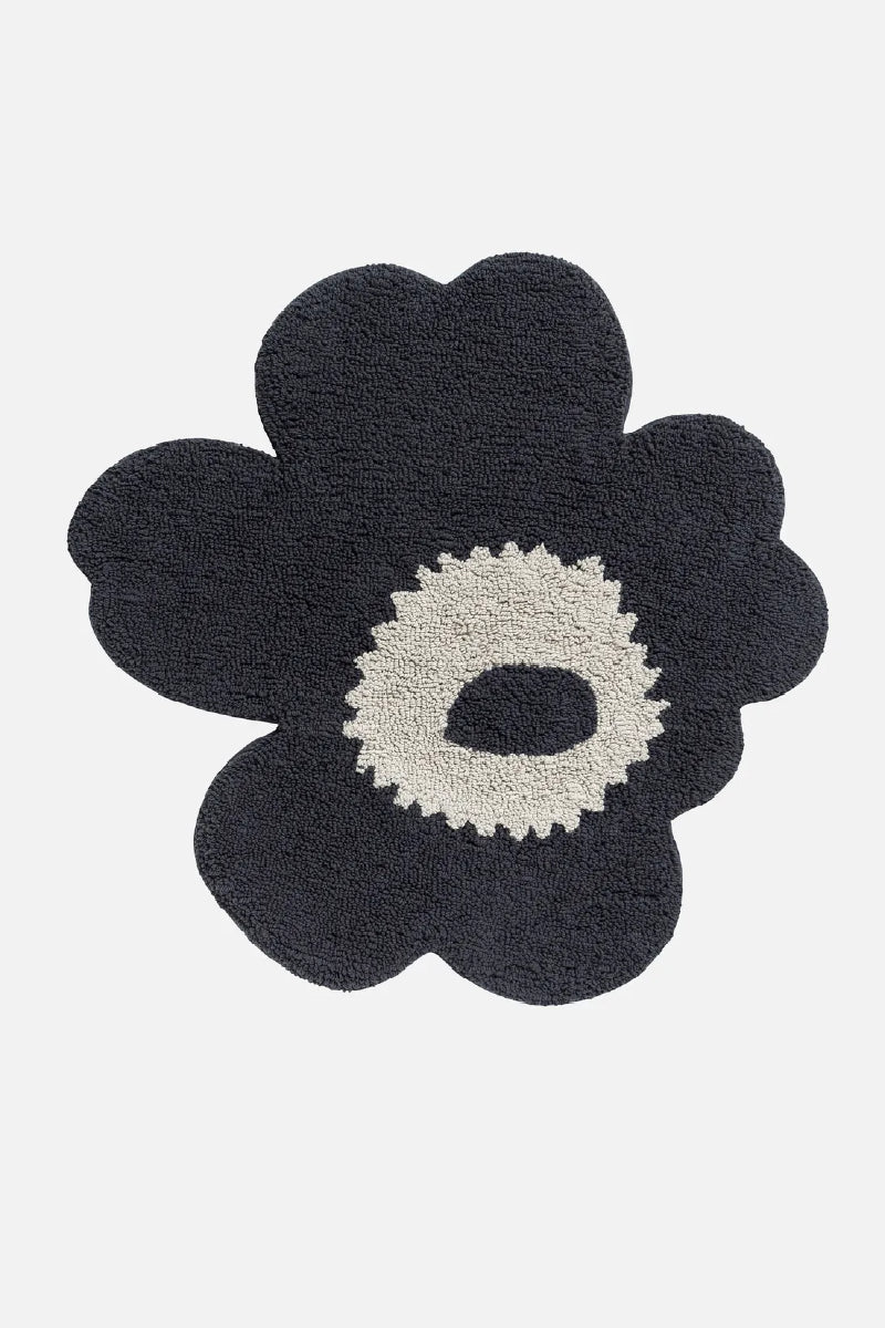 Marimekko Unikko kylpyhuoneen matto 73 X 74cm - musta