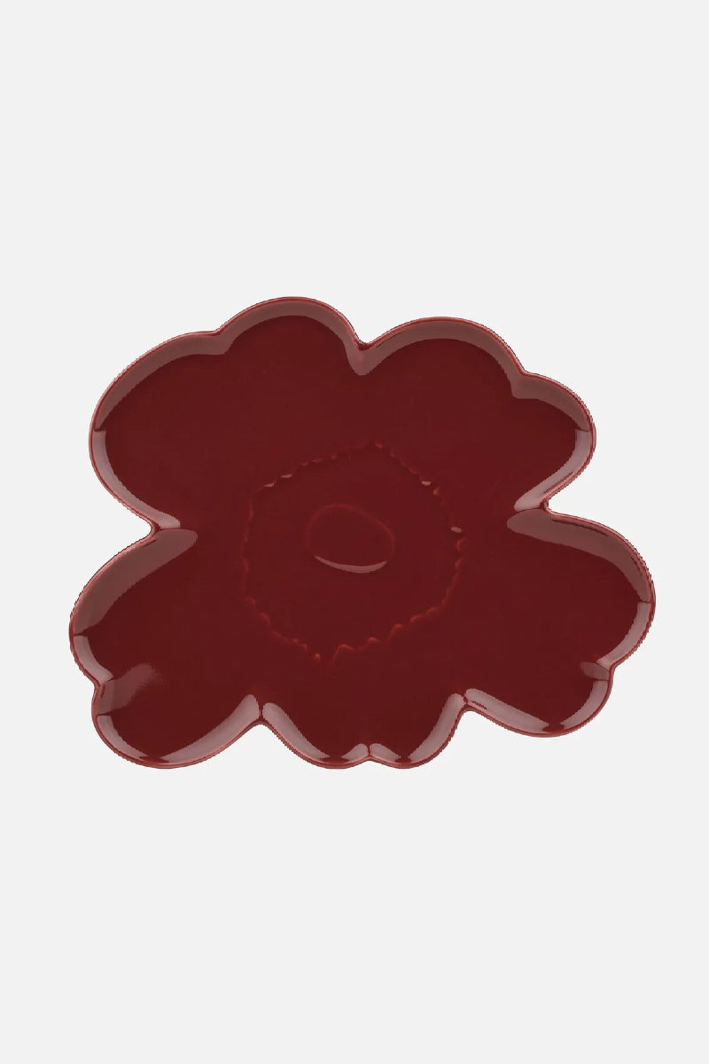 Marimekko Unikko Shape tarjoiluastia 32cm - viininpunainen