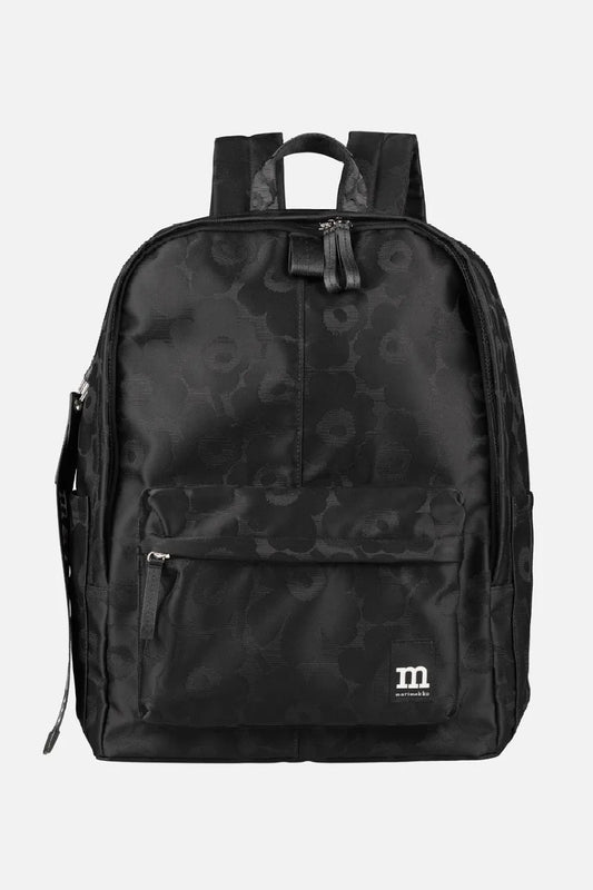 Marimekko Zip top Backpack Unikko reppu - musta