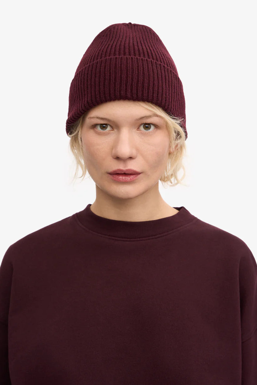 Colorful Standard Merino Wool Beanie - oxblood red