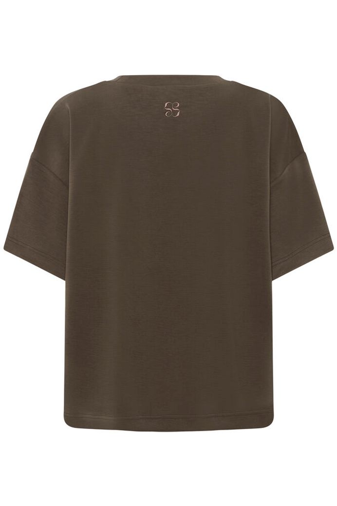My Essential Wardrobe HelleMW EMB Boxy tee - major brown