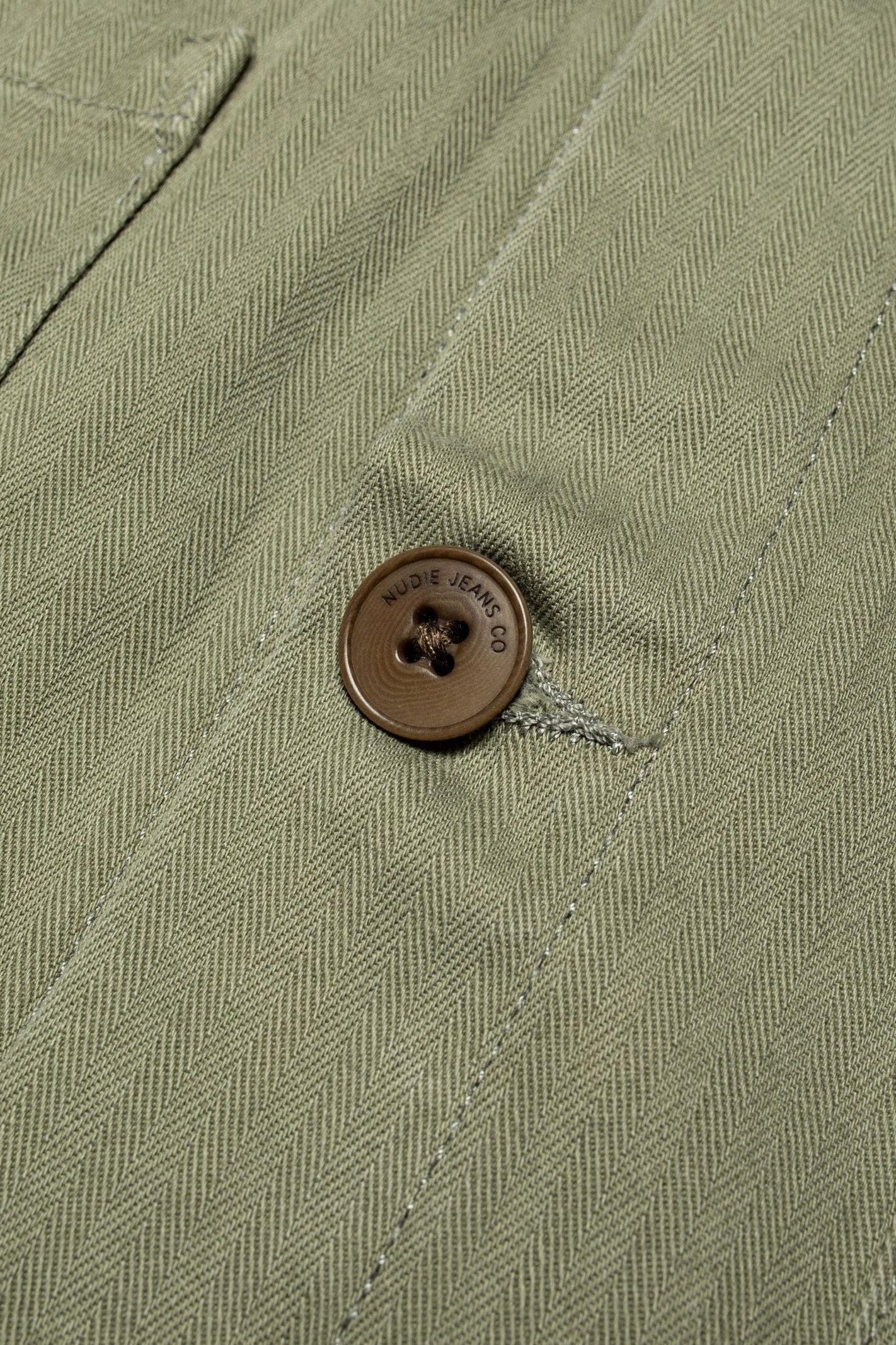 Nudie Jeans Buddy Chore Jacket Herringbone - pale green