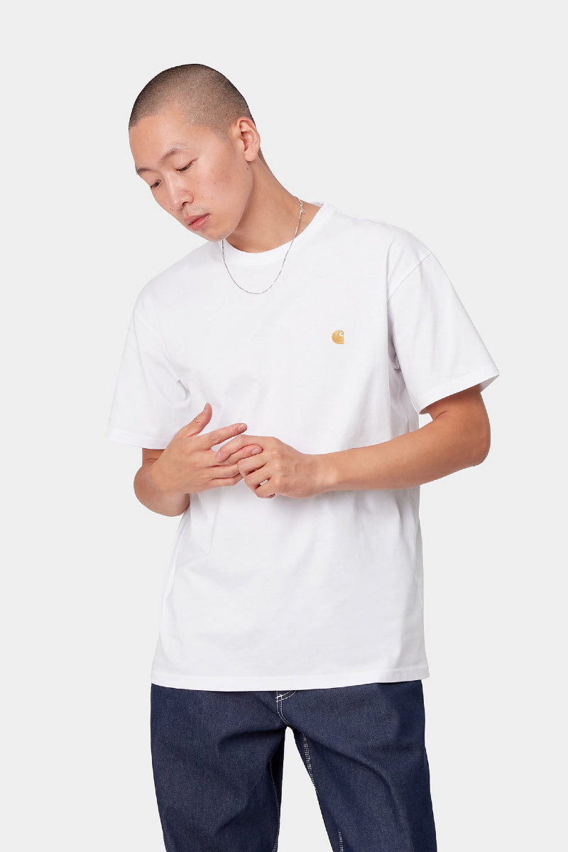 Carhartt WIP S/S Chase T-shirt - white / gold