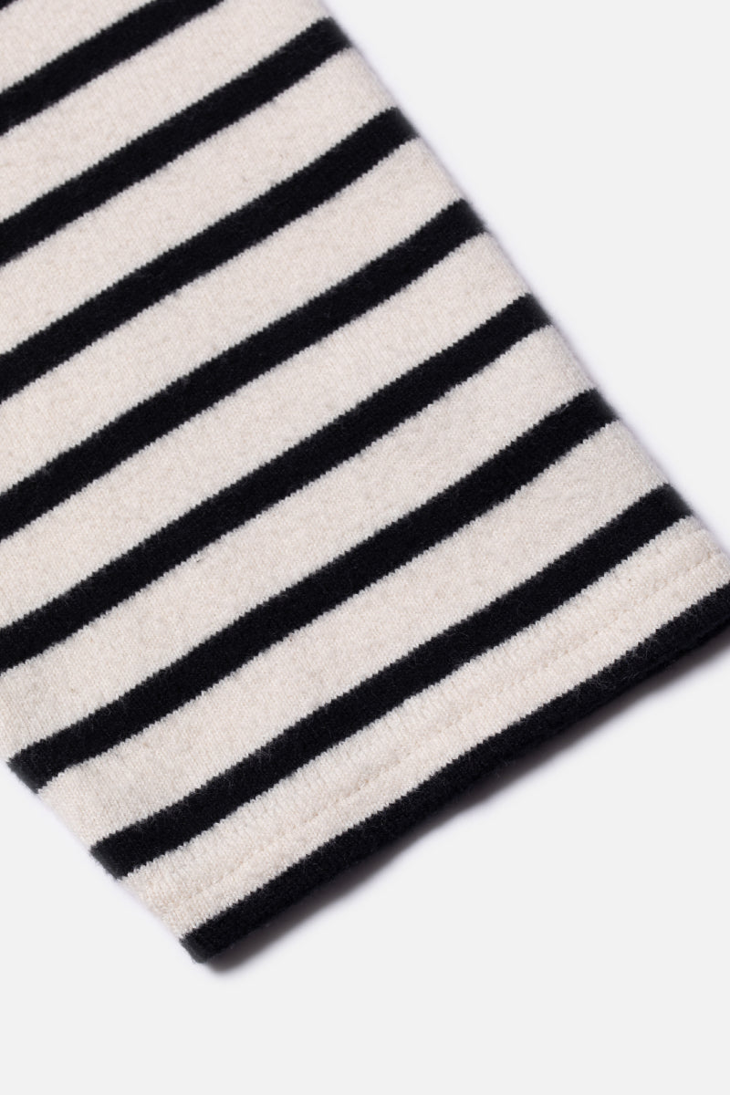 Nudie Charles Sailor stripe shirt - offwhite/black