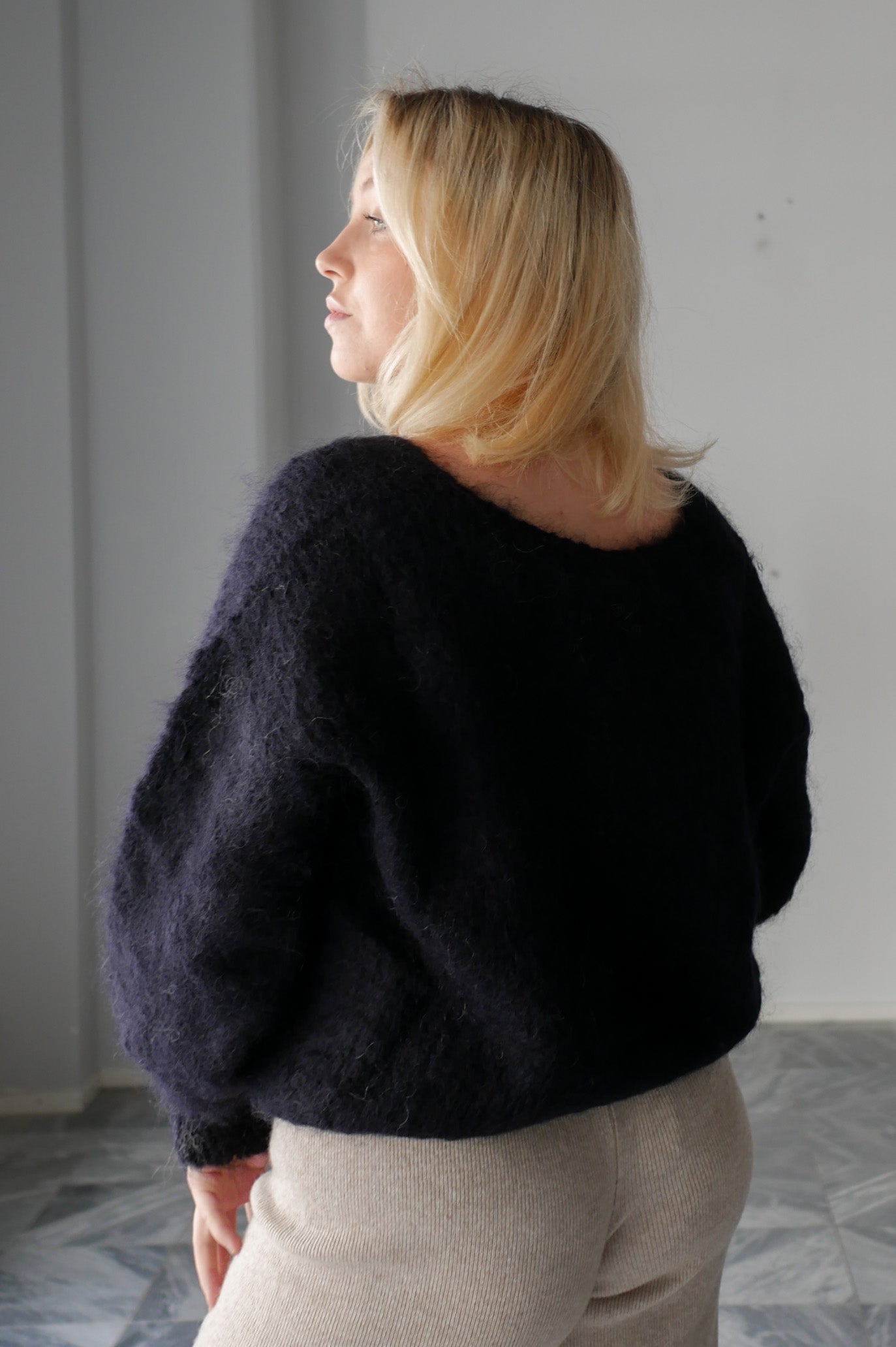 Americandreams Milana LS mohair knit - black