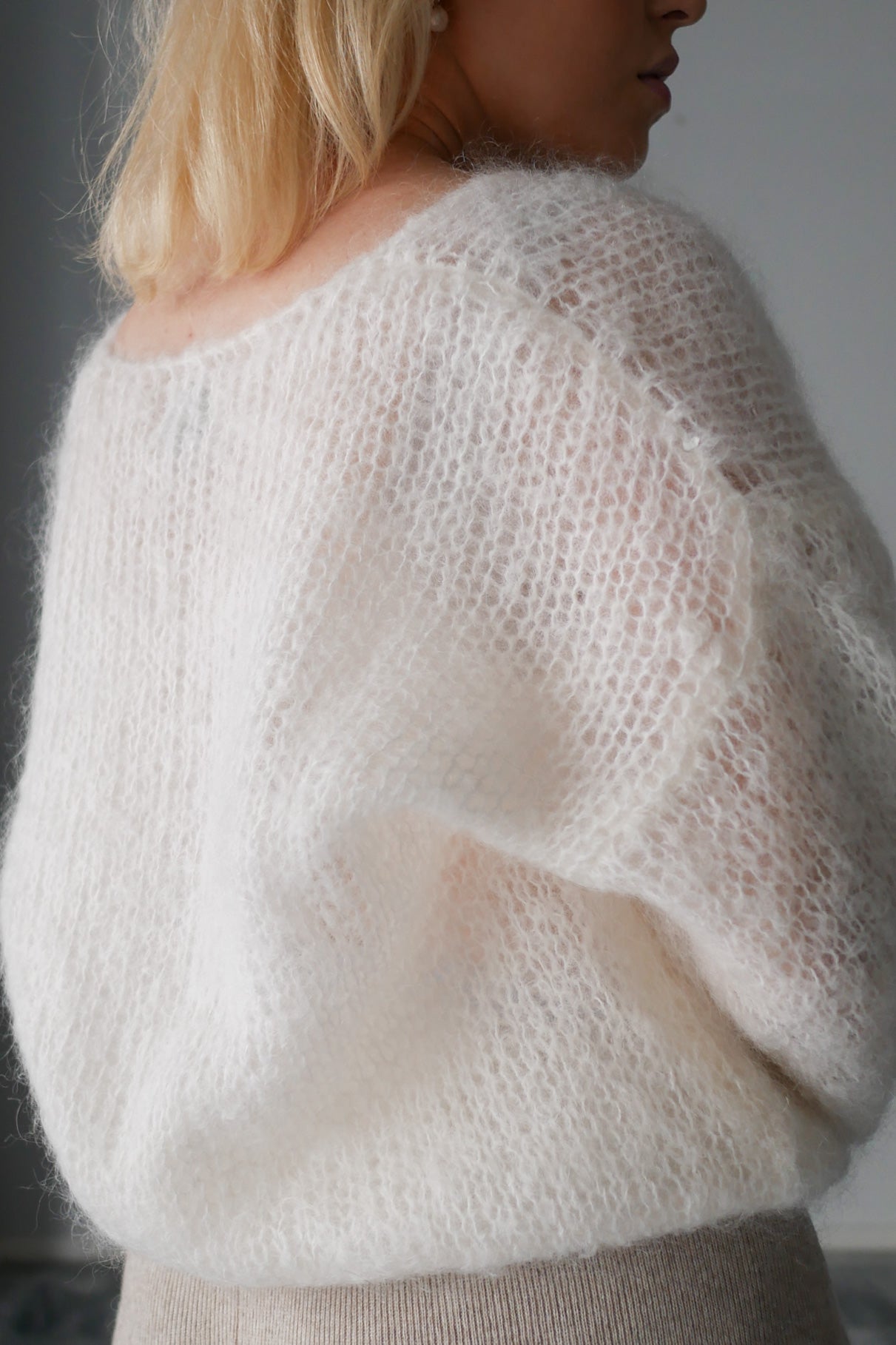 Americandreams Milana LS mohair knit - white
