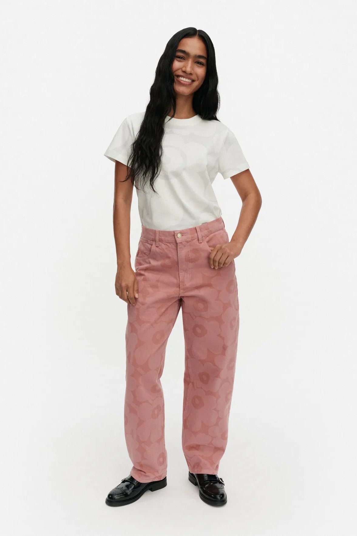 Marimekko Maridenim Barrel Unikko farkut - vaaleanpunainen