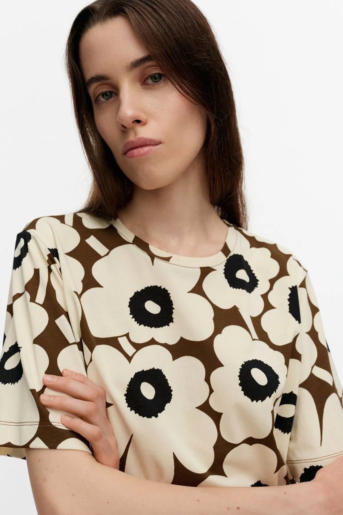 Marimekko Tunnit Unikko T-paita - natural / ruskea