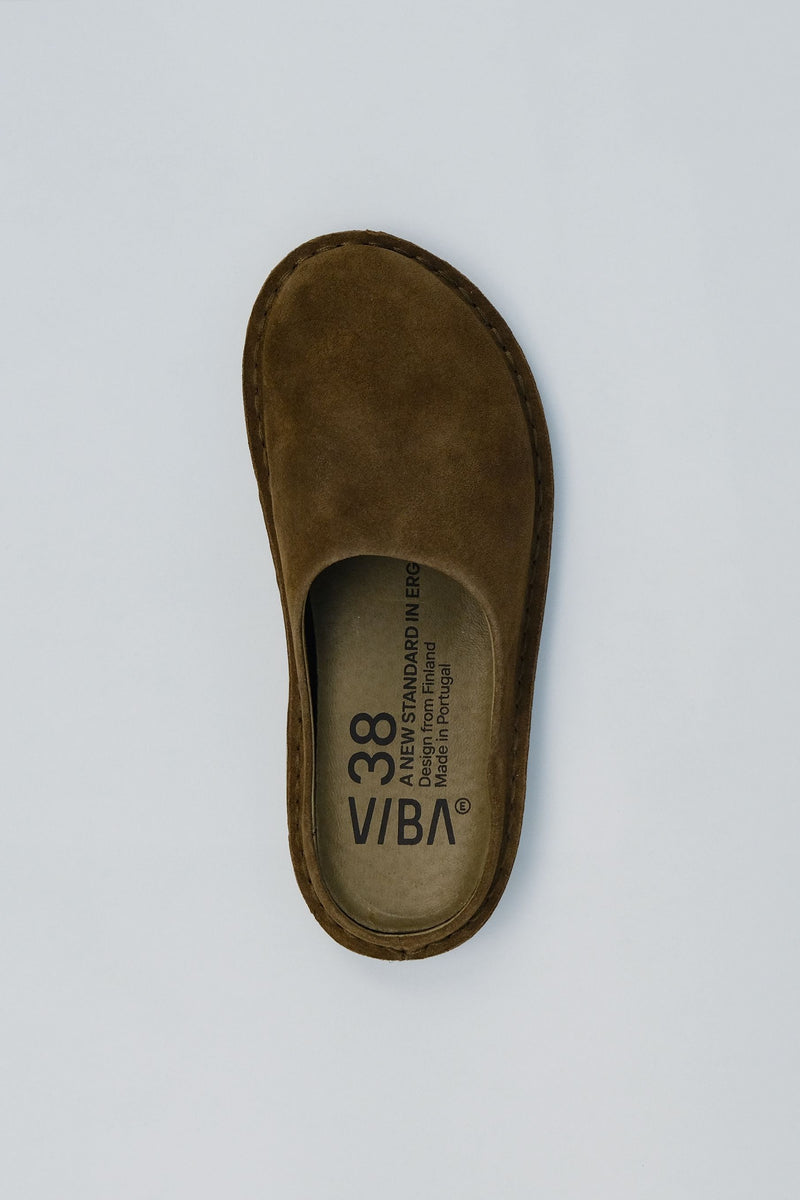 VIBAe ROMA Bio Suede Bosco Khaki kengät ylhäältä, pohjallinen näkyvissä