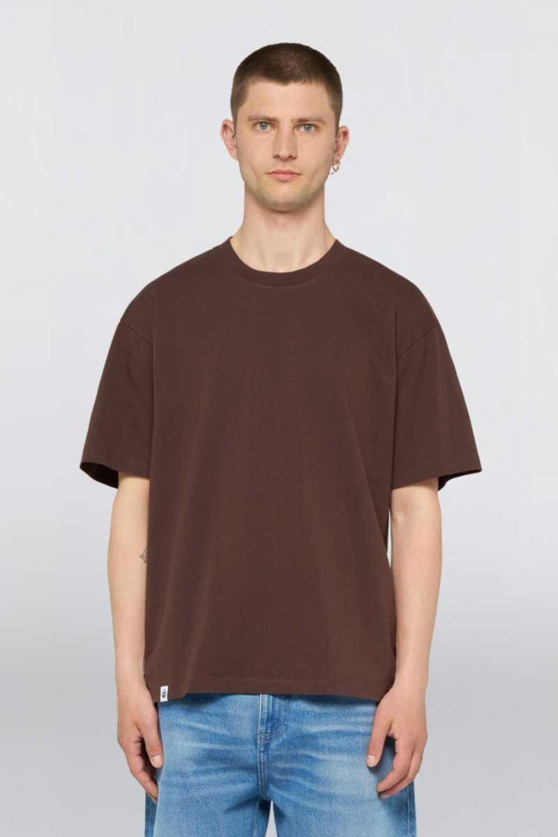 EDWIN Oversize Basic T-Shirt - coffee bean