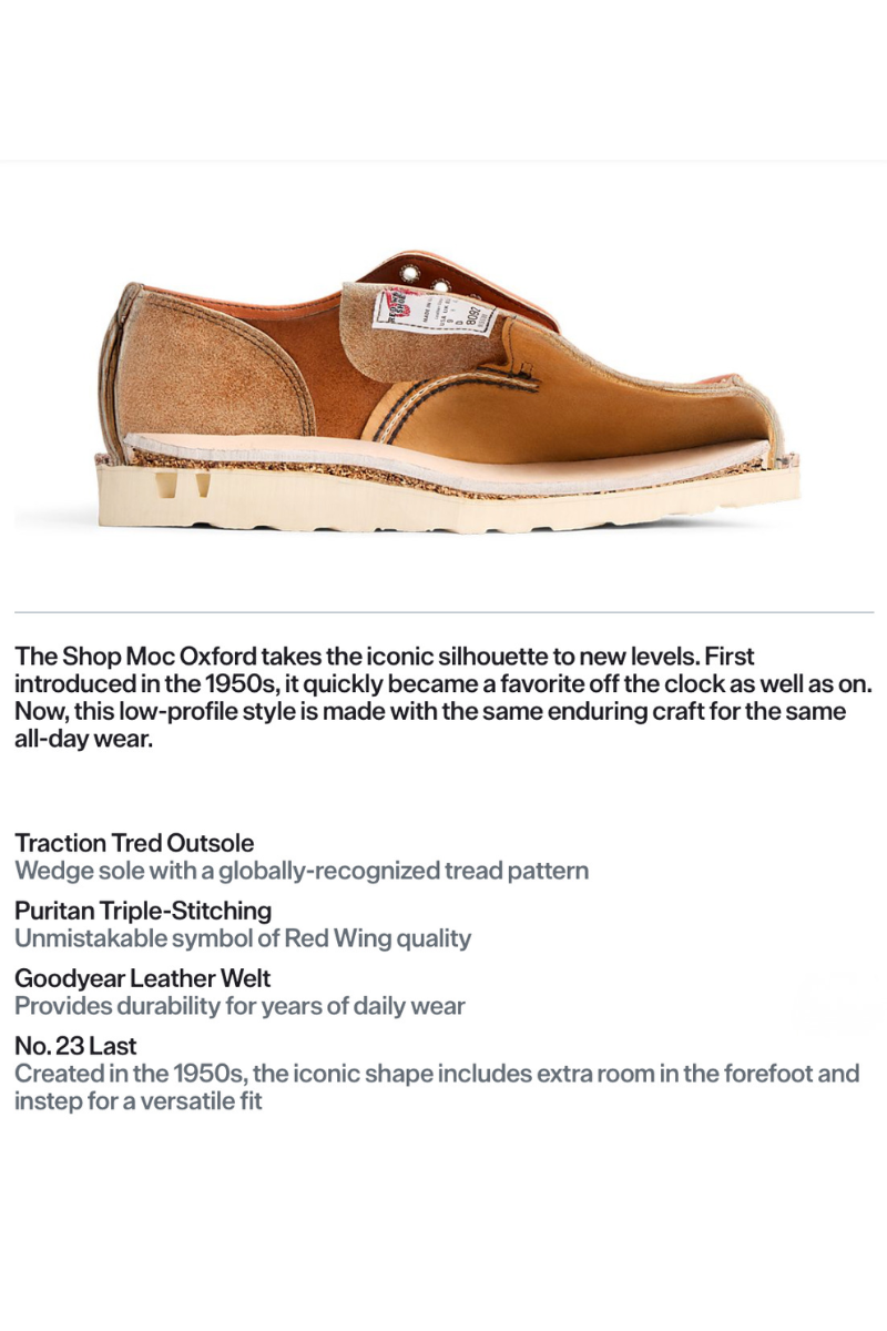 Red Wing Shoes 8079 Shop Moc Oxford - hawthorne abilene