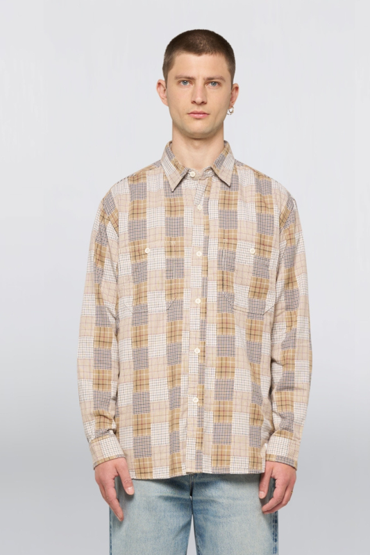EDWIN Work Shirt LS kauluspaita - beige / brown