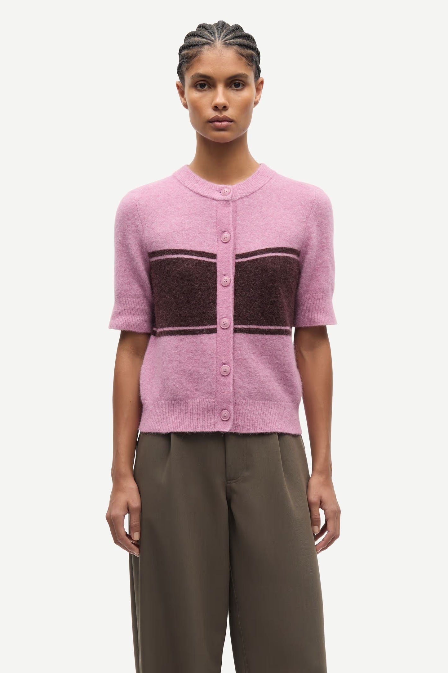 Samsøe Samsøe Sanoura SS cardigan - orchid wide st.