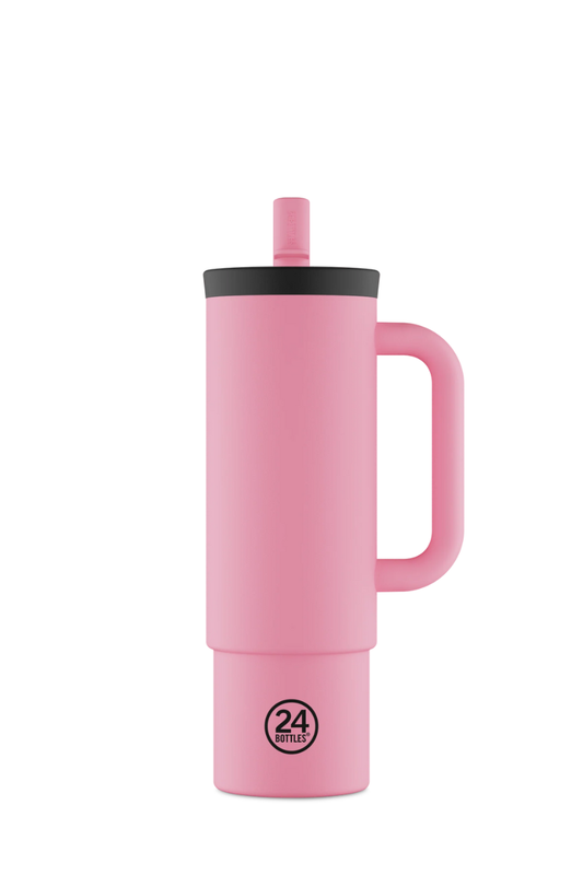 24Bottles Straw Cup 800ml - flamingo