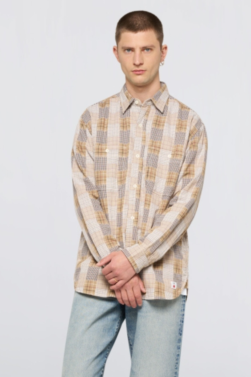 EDWIN Work Shirt LS kauluspaita - beige / brown