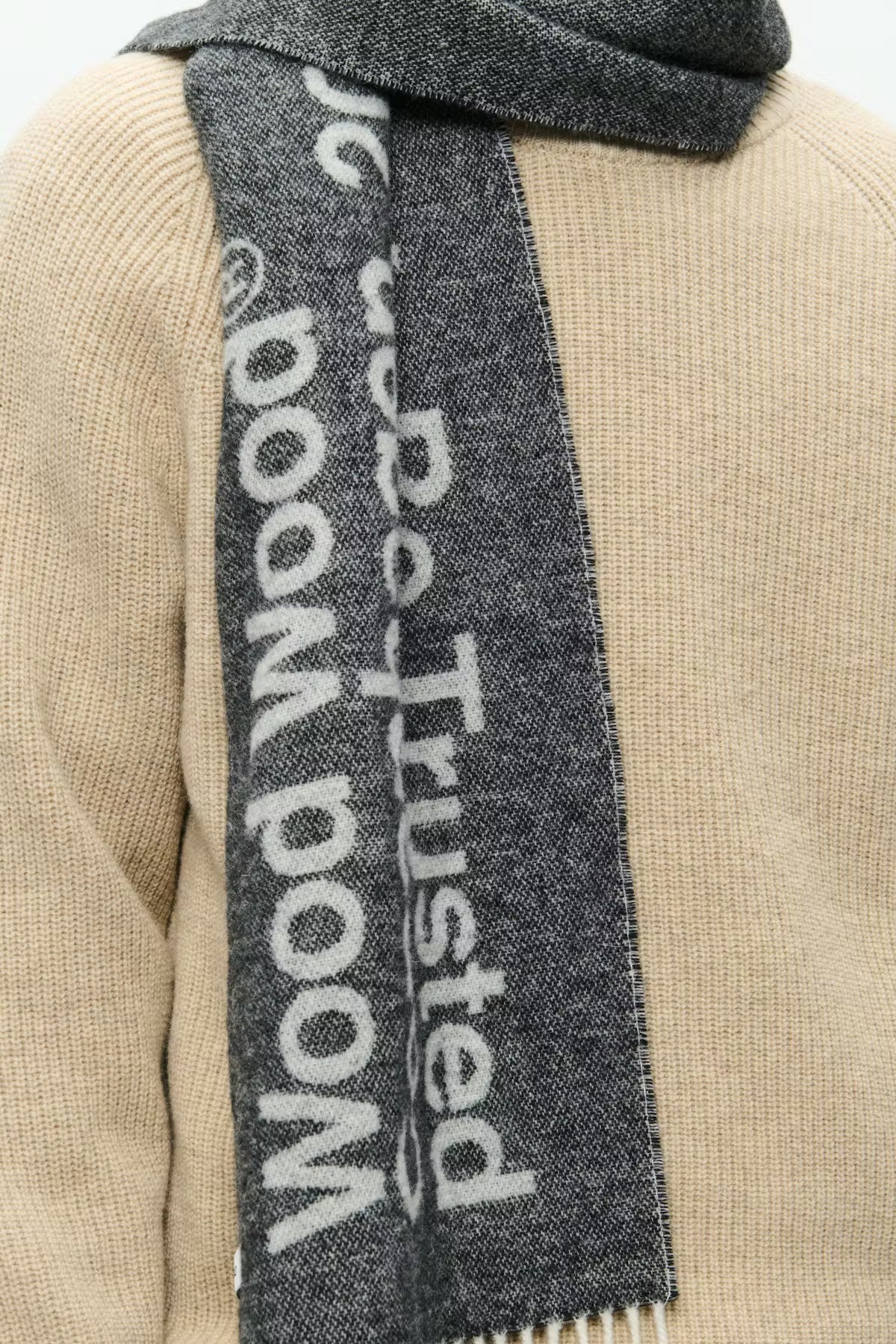 WOOD WOOD WWCody NTBT scarf - gray pinstripe