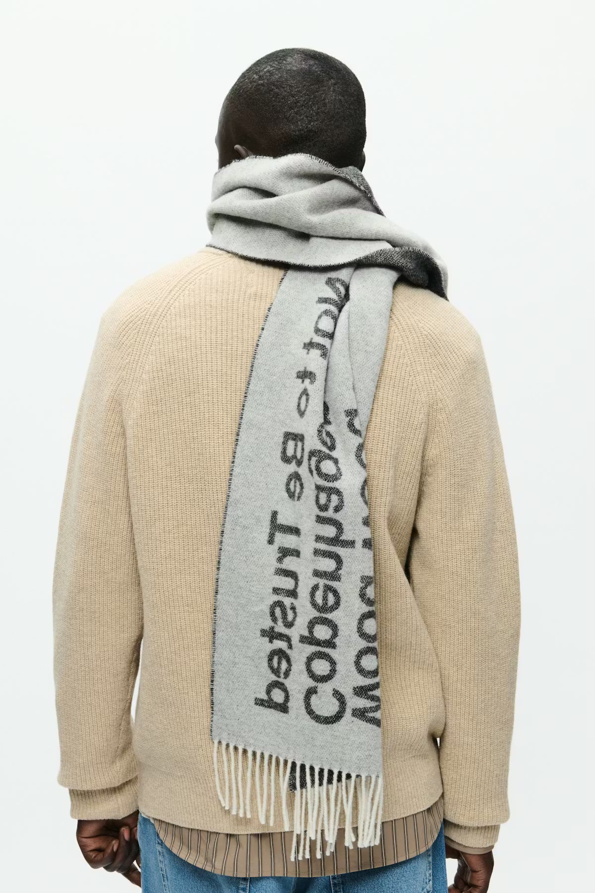 WOOD WOOD WWCody NTBT scarf - gray pinstripe