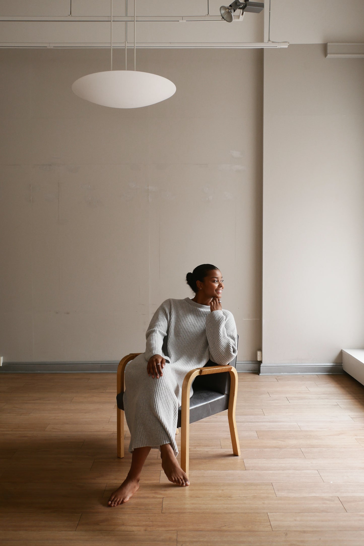 OUNCE garments Tide Wool Maxi dress - grey melange