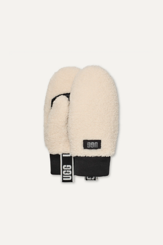 UGG Uggfluff Mitten With Logo Tape - nimbus