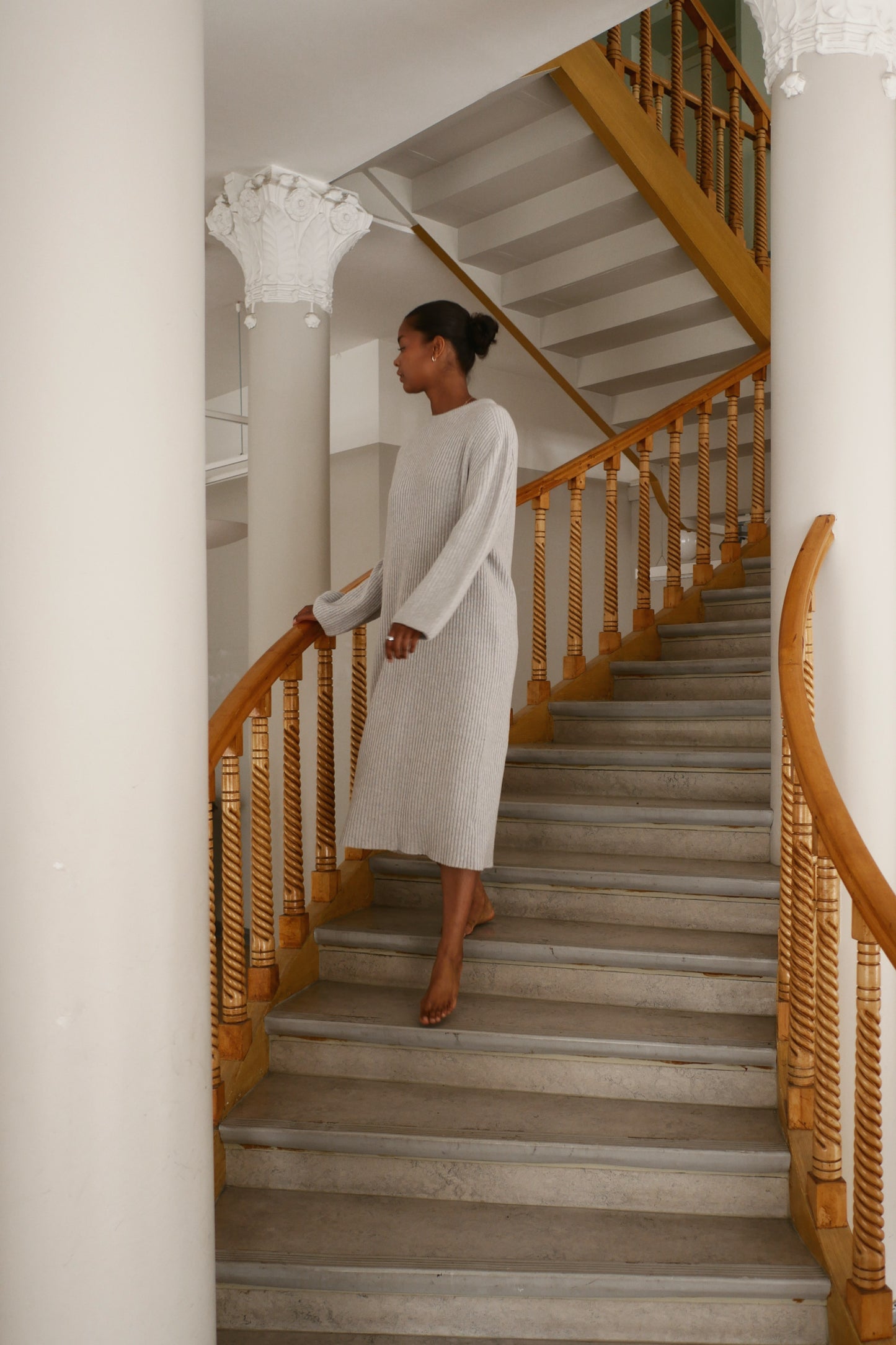 OUNCE garments Tide Wool Maxi dress - grey melange