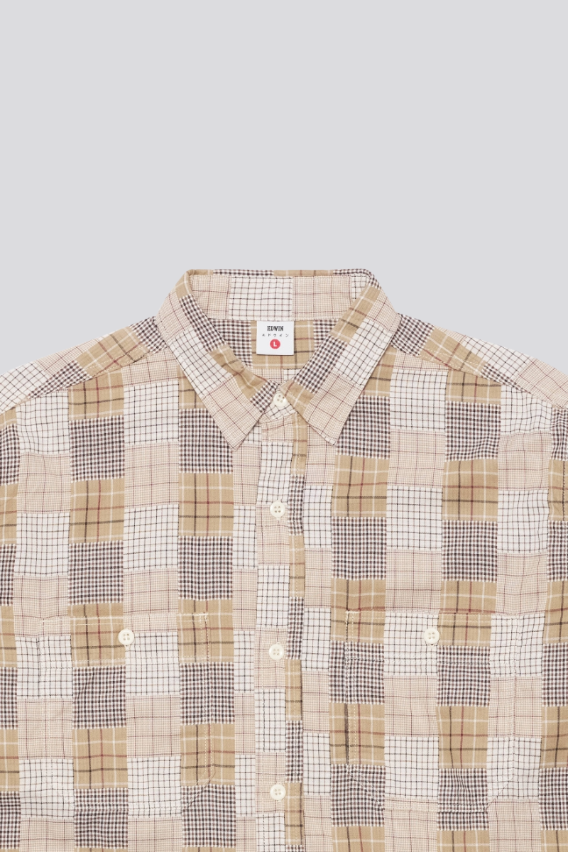 EDWIN Work Shirt LS kauluspaita - beige / brown
