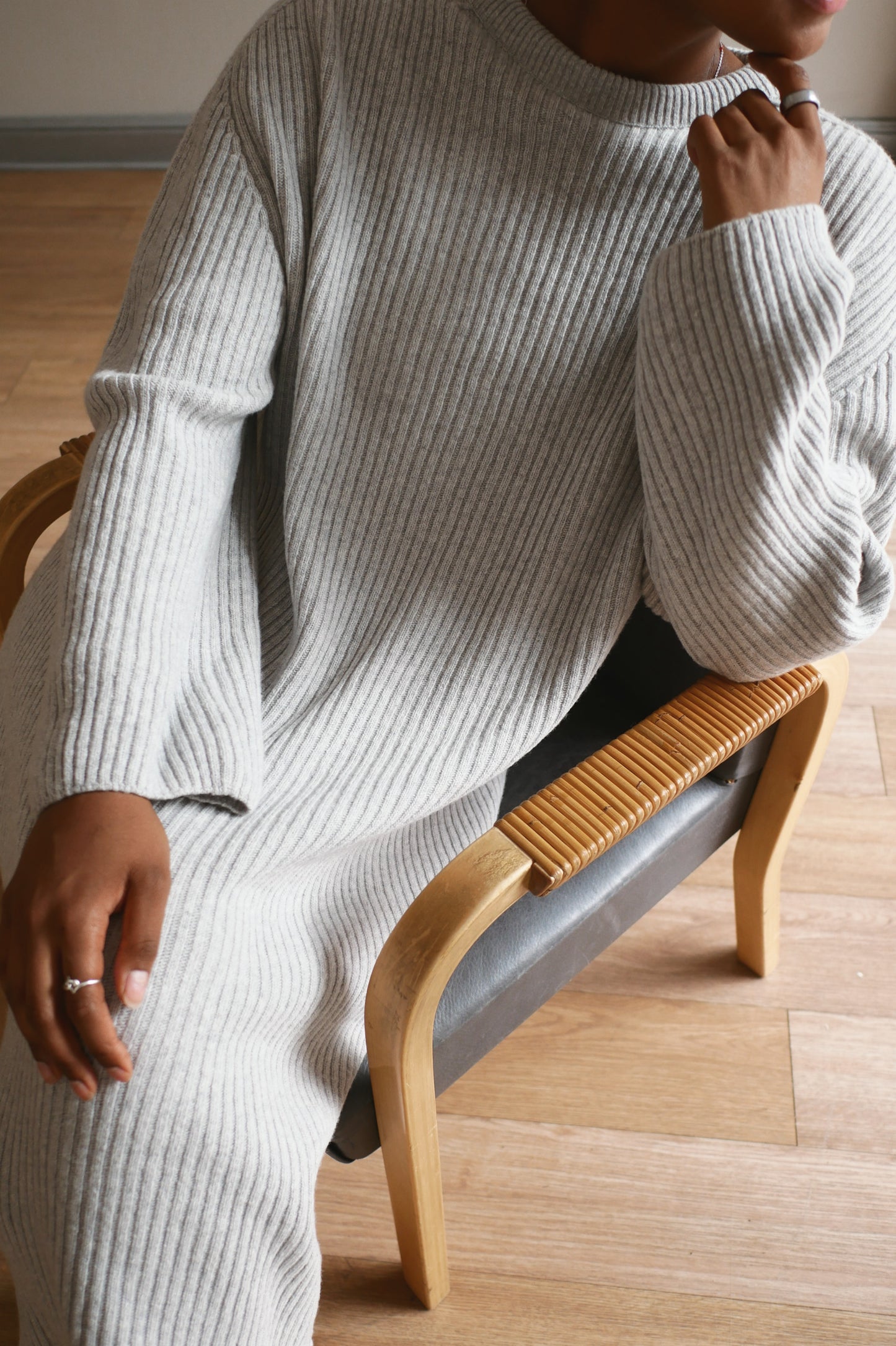 OUNCE garments Tide Wool Maxi dress - grey melange