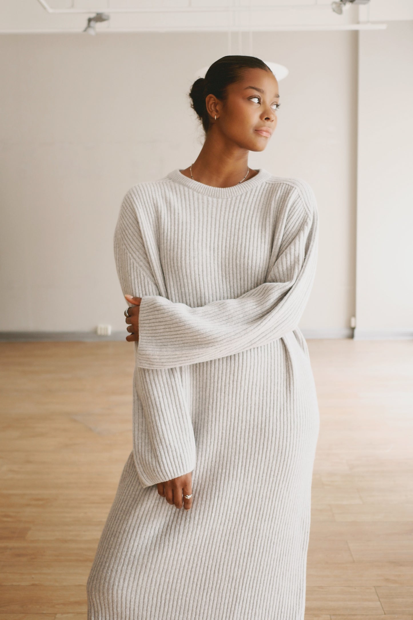 OUNCE garments Tide Wool Maxi dress - grey melange