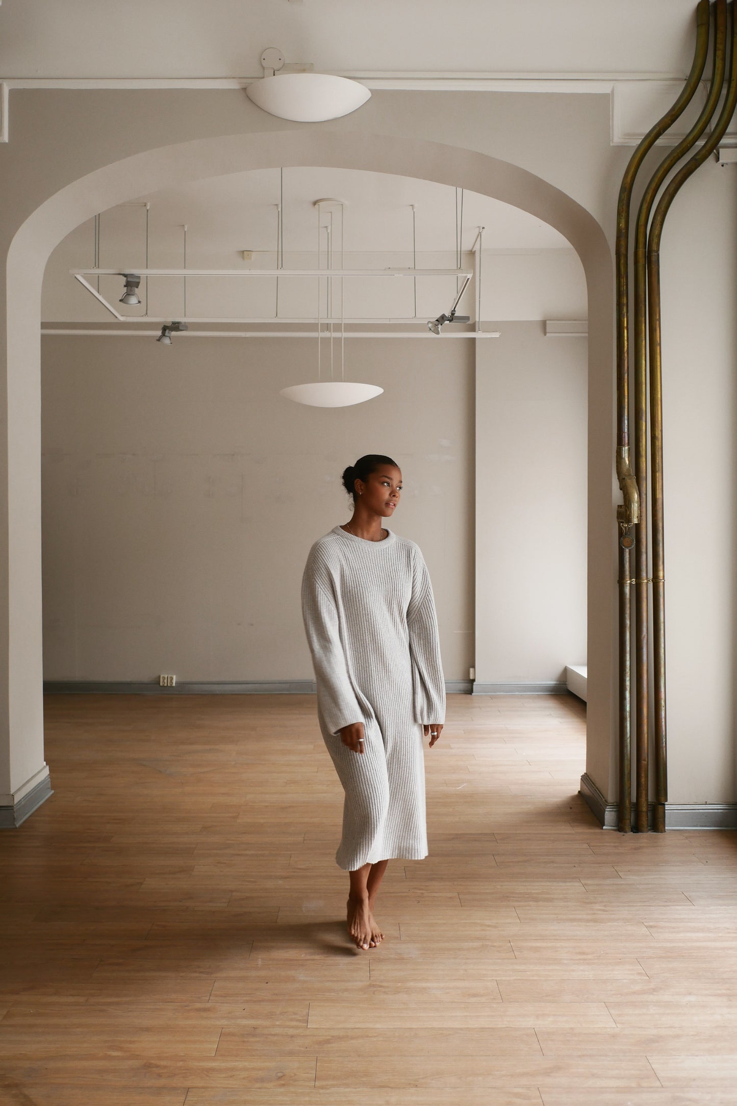 OUNCE garments Tide Wool Maxi dress - grey melange