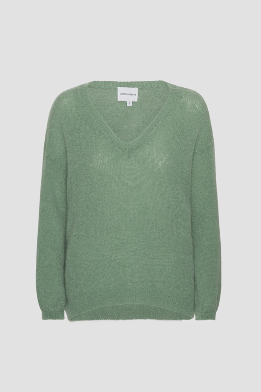 Americandreams Silja v-neck knit - dusty green