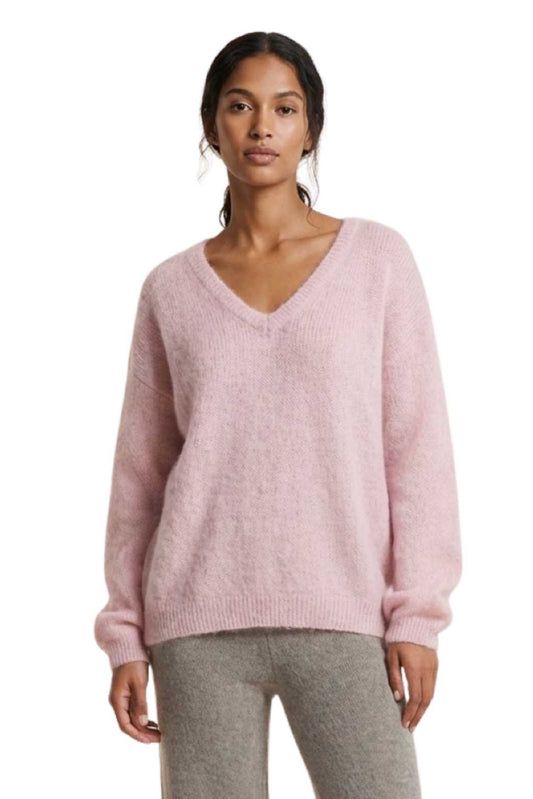 Americandreams Silja v-neck knit - light pink