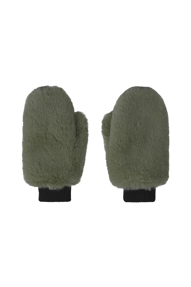 Americandreams Ted faux fur mittens - green