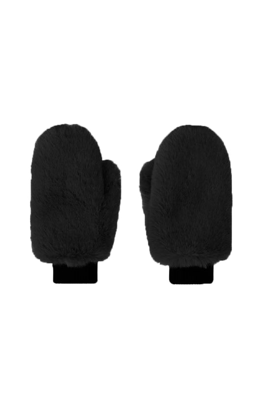 Americandreams Ted faux fur mittens - black