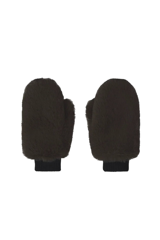 Americandreams Ted faux fur mittens - brown