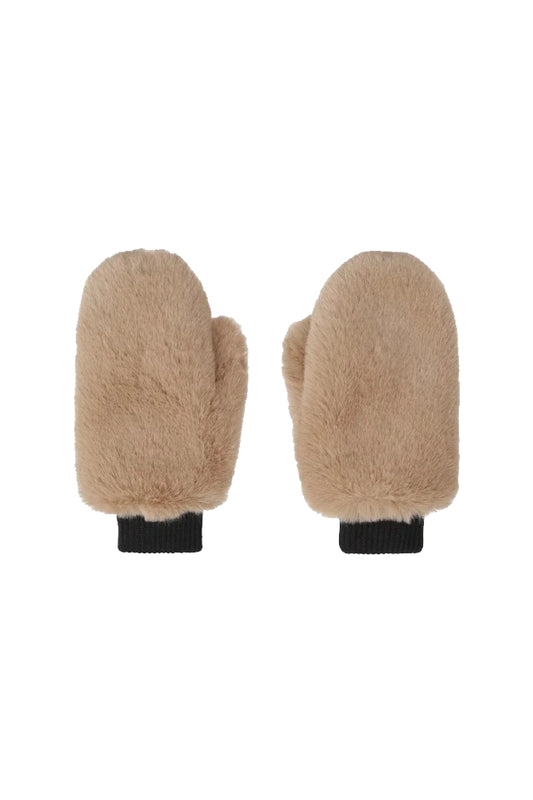 Americandreams Ted faux fur mittens - taupe