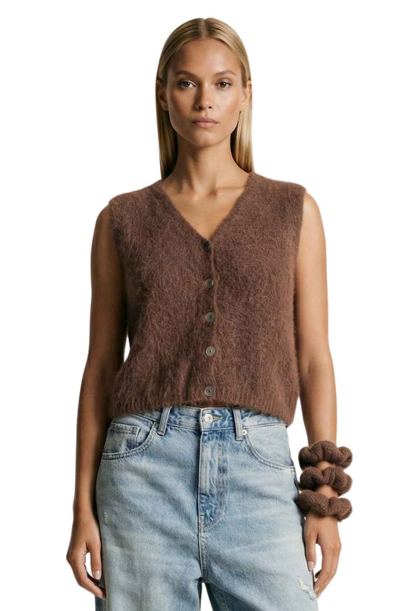 Americandreams Telma vest - Cocoa