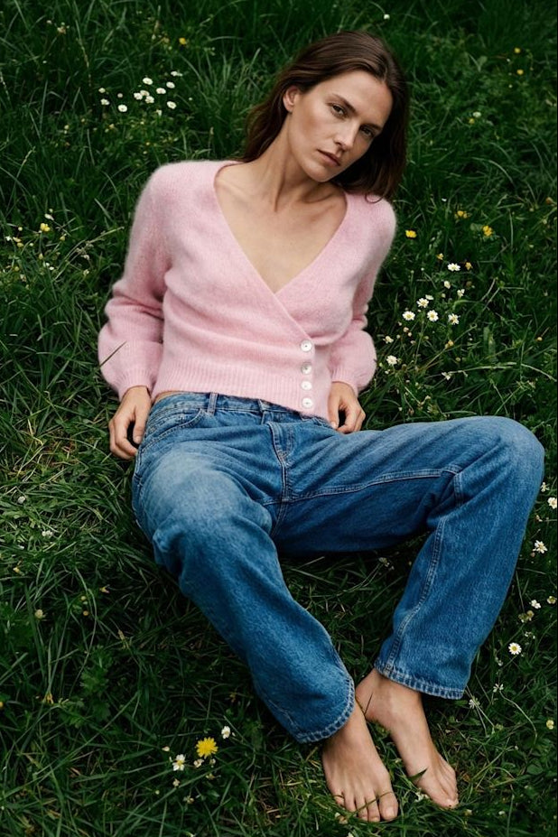 Americandreams Mariya wrap cardigan - soft berry