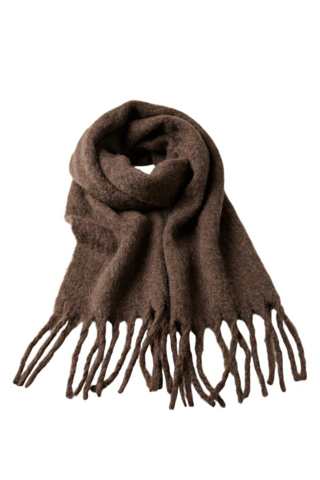 Americandreams Maui oversized fringe scarf - cocoa