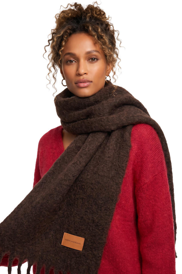Americandreams Maui oversized fringe scarf - cocoa