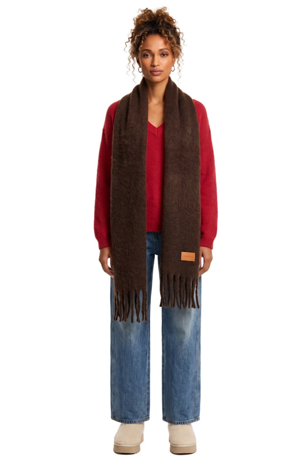 Americandreams Maui oversized fringe scarf - cocoa